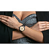 Unisex часовник в сребристо с кожена черна каишка Geneva-2 снимка