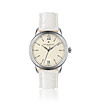Unisex часовник в сребристо с бяла кожена каишка Geneva-0 снимка