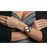 Сребрист unisex часовник с тъмносиня кожена каишка Lugano-2 снимка