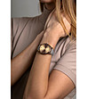 Розовозлатист unisex часовник със сива кожена каишка Lugano-2 снимка