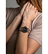 Розовозлатист дамски часовник с черен циферблат Montreux-1 снимка
