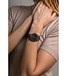 Дамски розовозлатист часовник с кафява кожена каишка Montreux-1 снимка