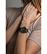 Дамски часовник с розовозлатист  корпус и черна кожена каишка Montreux-1 снимка