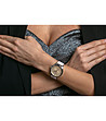 Дамски часовник в сребристо с бяла кожена каишка Montreux-1 снимка