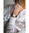 Дамски розовозлатист часовник с кафява кожена каишка Lausanne-1 снимка