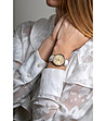 Дамски розовозлатист часовник с бяла кожена каишка Lausanne-1 снимка