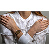 Розовозлатист дамски часовник с кафяв циферблат Lucerne-1 снимка