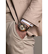 Сребрист мъжки комплект от часовник и гривна Avenches-1 снимка
