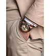 Мъжки комплект от гривна и часовник в кафяво и сребристо Avenches-1 снимка