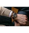 Мъжки комплект от часовник и гривна в черно и розовозлатисто Geneva-1 снимка