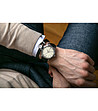 Мъжки комплект от часовник и гривна в черно и сребристо Geneva-1 снимка