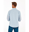 Светлосиня мъжка риза от памук и лен Charles-1 снимка