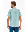 Мъжка памучна риза в цвят тюркоаз с джоб Dort-1 снимка