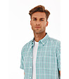 Мъжка памучна риза в цвят тюркоаз с джоб Dort-2 снимка
