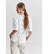 Дамска блуза в бяло Goza с копчета при гърба-0 снимка