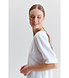 Дамска блуза в бяло Goza с копчета при гърба-2 снимка