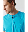 Памучна мъжка блуза Simon в син нюанс-2 снимка