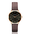 Розовозлатист часовник с черен циферблат каишка в бордо Lavoni-0 снимка