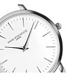 Сребрист часовник с бял циферблат и каишка в синьо Karra-2 снимка
