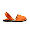Оранжеви дамски кожени сандали -2 снимка