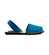 Сини дамски кожени сандали -1 снимка