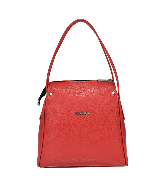 Червена дамска чанта от естествена кожа Flavia снимка