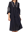 Черна памучна рокля с бродерии Cloris-4 снимка