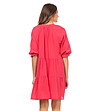 Къса памучна рокля в цвят циклама Beverly-1 снимка