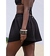 Памучни дамски къси панталони в черно-1 снимка