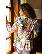 Многоцветна дамска блуза с флорален принт-1 снимка