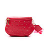 Малка червена кожена чанта с дръжка с принт Berta-1 снимка