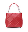 Червена дамска кожена чанта с декорация Lisette-2 снимка