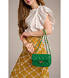 Малка зелена дамска кожена чанта Karra-0 снимка