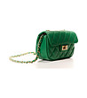 Малка зелена дамска кожена чанта Karra-3 снимка