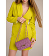 Малка лилава дамска кожена чанта Karra-0 снимка