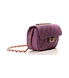 Малка лилава дамска кожена чанта Karra-3 снимка
