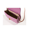 Малка лилава дамска кожена чанта Karra-4 снимка