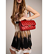 Дамска кожена чанта в червено Ambra-0 снимка