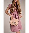 Розова дамска кожена чанта за рамо Zosia-0 снимка