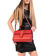Дамска кожена чанта в червено Edelina-0 снимка