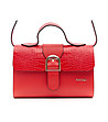 Дамска кожена чанта в червено Edelina-4 снимка