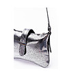 Дамска сребриста кожена чанта за рамо Alexandria-3 снимка