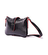 Малка дамска кожена чанта в черно и червено Hestia-2 снимка