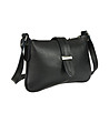 Малка черна дамска кожена чанта за рамо Kamisa-2 снимка