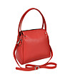 Червена дамска чанта от естествена кожа Flavia-1 снимка
