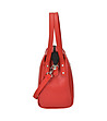 Червена дамска чанта от естествена кожа Flavia-3 снимка
