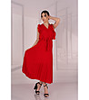 Дълга червена рокля със солей Merlotina-2 снимка