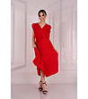 Дълга червена рокля със солей Merlotina-4 снимка