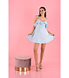 Светлосиня рокля с къдрички Cooreo-3 снимка