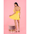 Жълта къса лятна рокля с гол гръб Cooreo-1 снимка